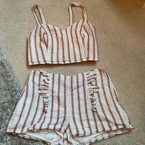 Two Piece crop top/short SET